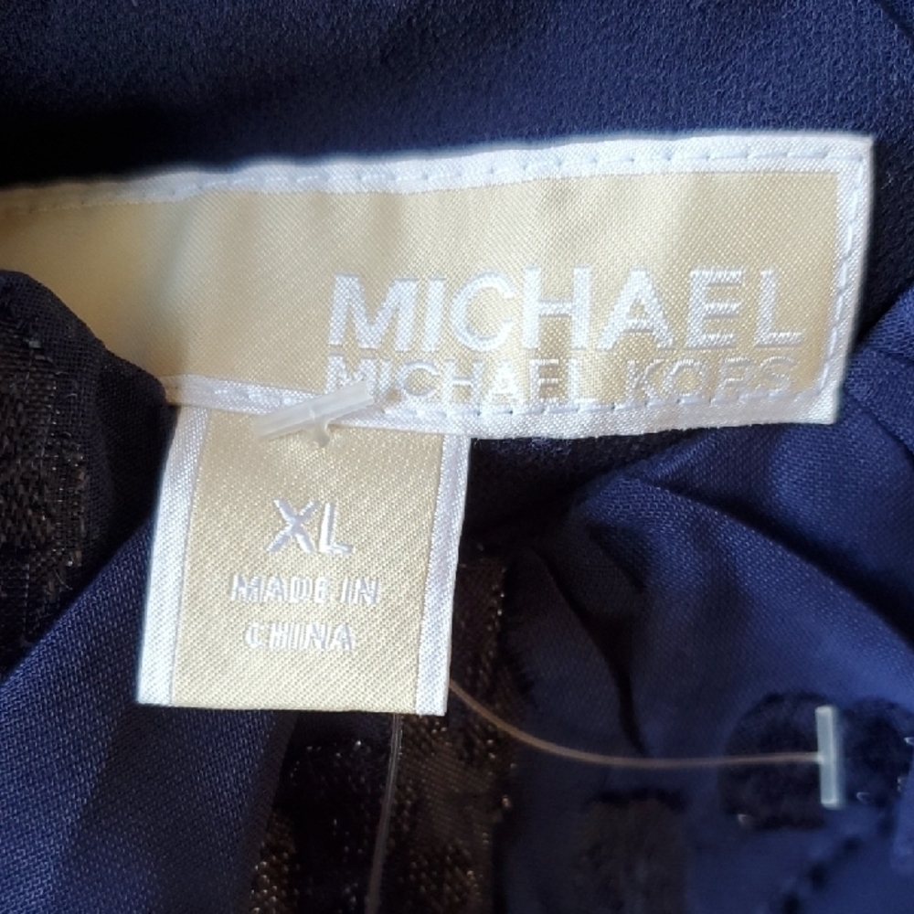 Michael Kors Navy Blue Sleeveless Tiered Midi Dress And Sweater Xl - Picture 2 of 13